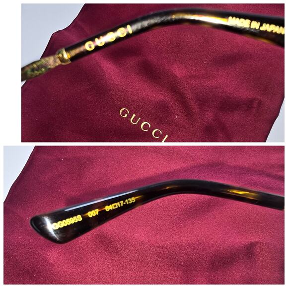 Gucci Oversized Round Sunglasses Enameled Bamboo Accent Brown Gradient Lens main image 4